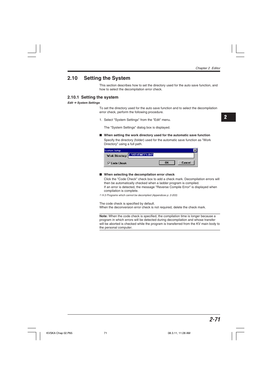 10 setting the system, 1 setting the system | KEYENCE KV Series User Manual | Page 95 / 240