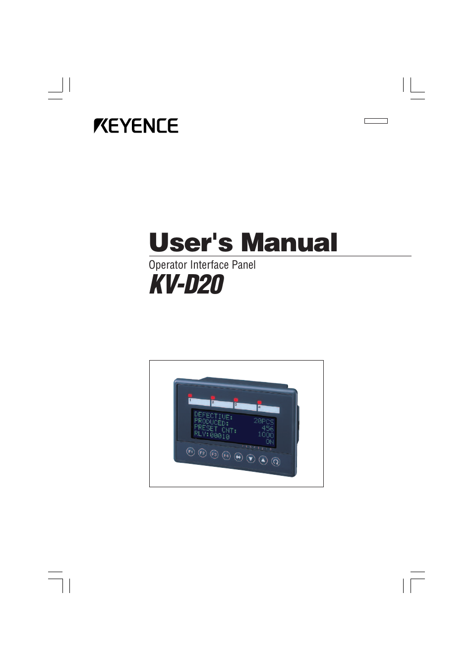 KEYENCE KV-D20 User Manual | 72 pages