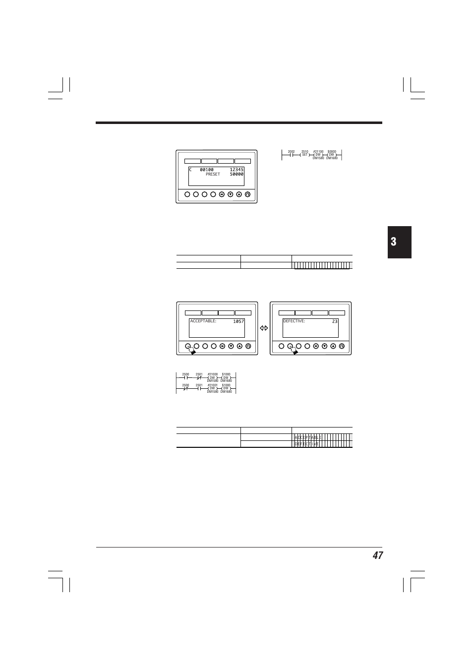 Changing devices to be displayed, Examples of ladder programs | KEYENCE KV-D20 User Manual | Page 47 / 72