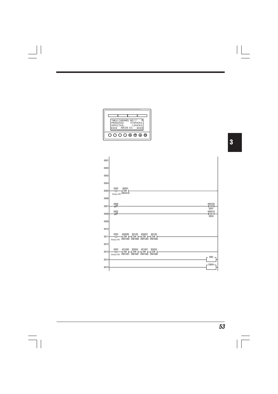 Example of displaying messages with titles, Ladder program | KEYENCE KV-D20 User Manual | Page 53 / 72