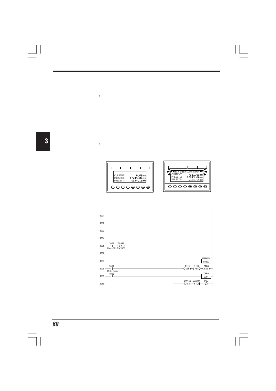 Example of 24-bit high-speed counter, Ladder program | KEYENCE KV-D20 User Manual | Page 60 / 72