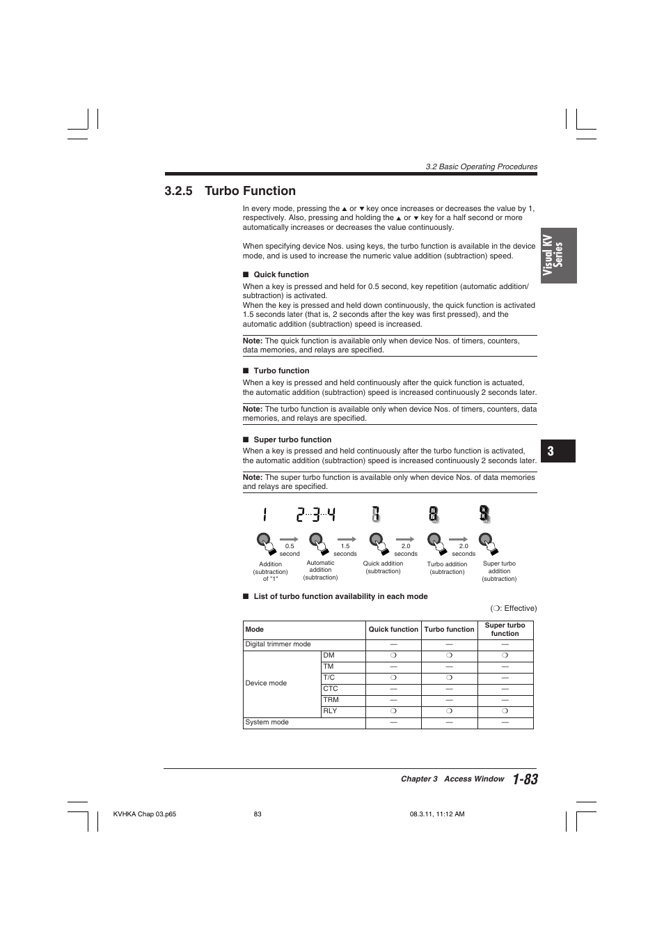5 turbo function, Visual kv series | KEYENCE Visual KV Series User Manual | Page 107 / 444