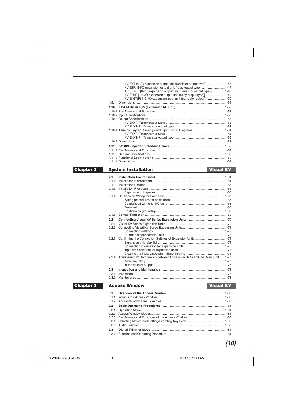 KEYENCE Visual KV Series User Manual | Page 11 / 444