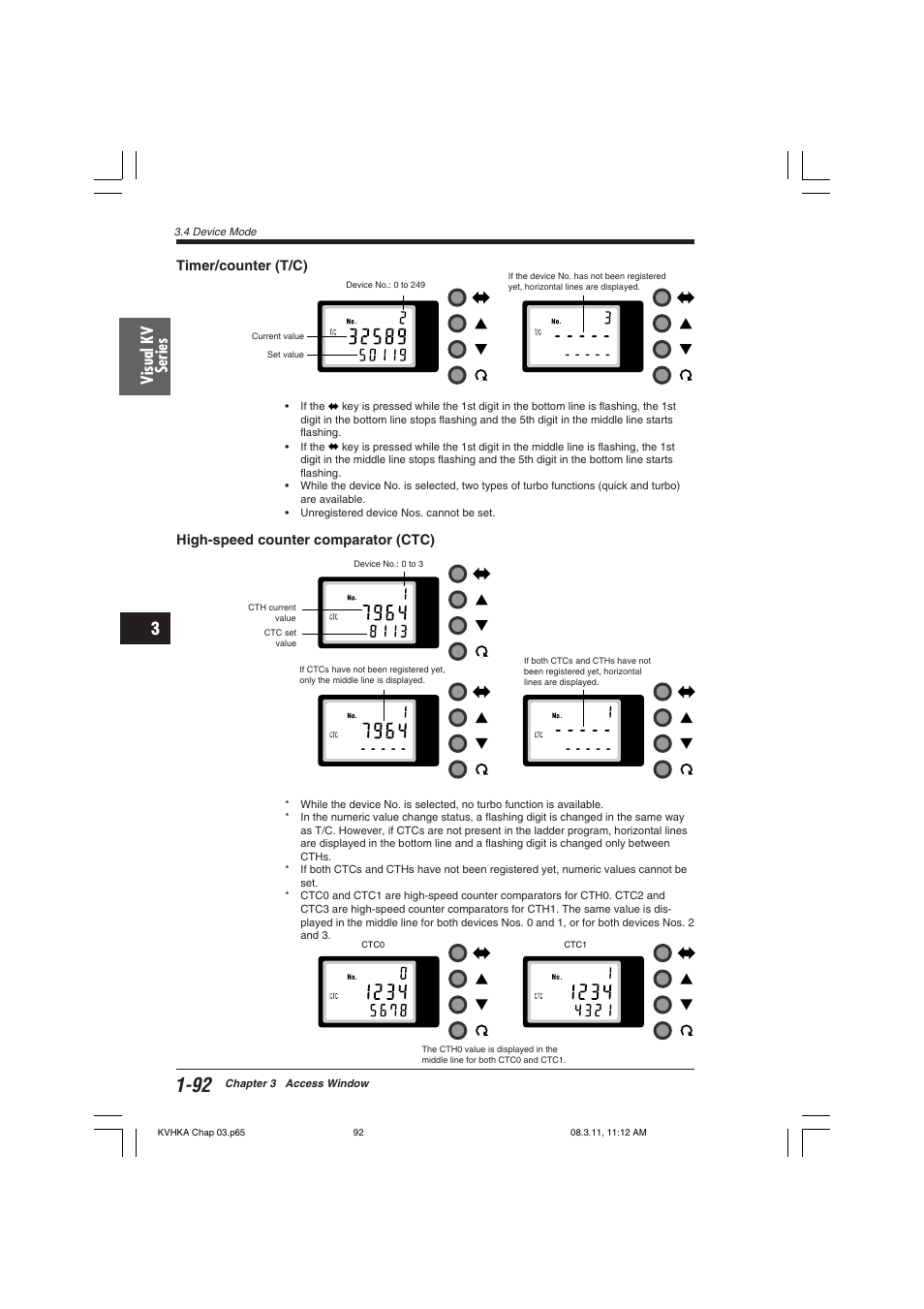 Timer/counter (t/c), High-speed counter comparator (ctc), Visual kv series | KEYENCE Visual KV Series User Manual | Page 116 / 444