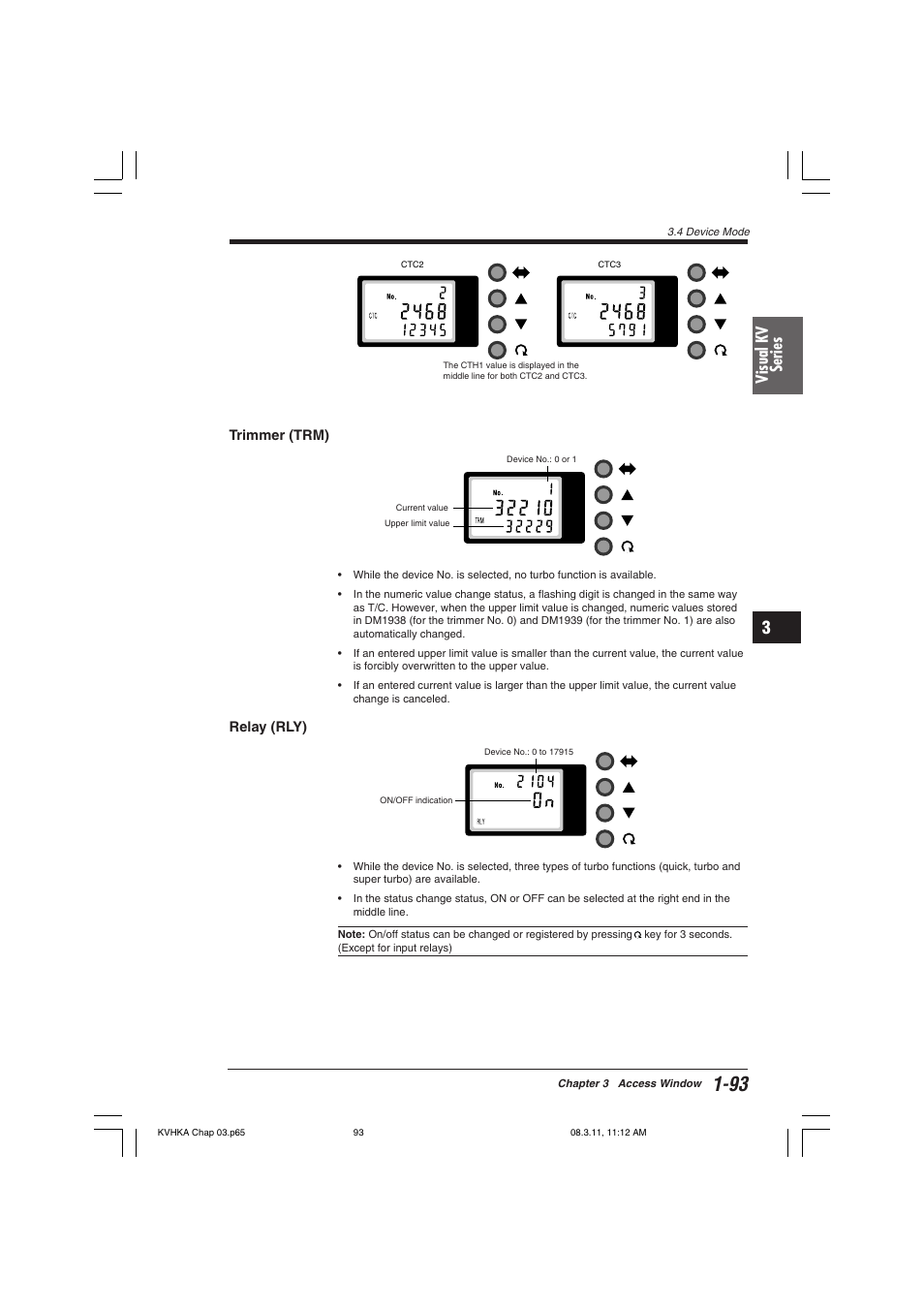 Trimmer (trm), Relay (rly), Visual kv series | KEYENCE Visual KV Series User Manual | Page 117 / 444