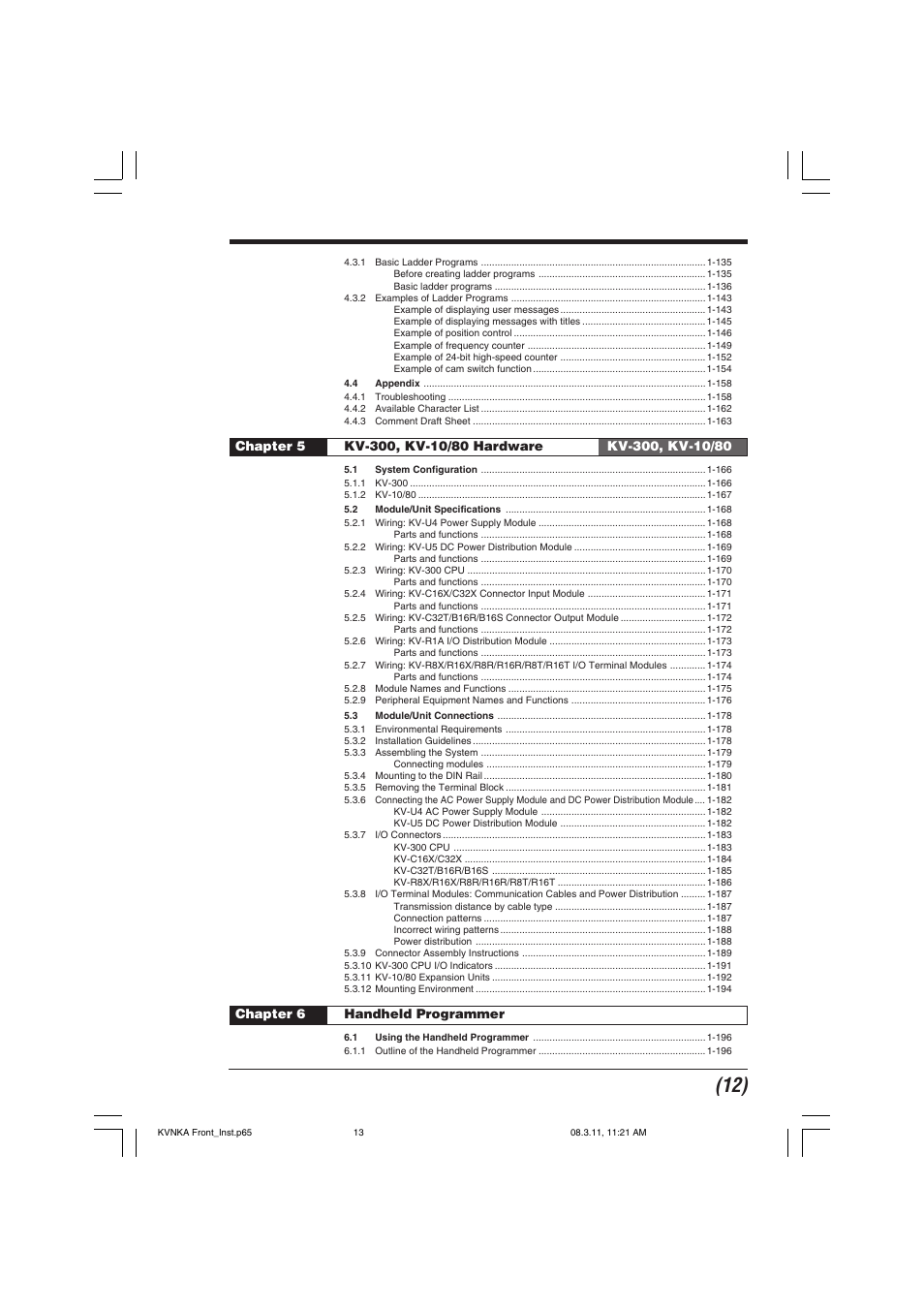 KEYENCE Visual KV Series User Manual | Page 13 / 444