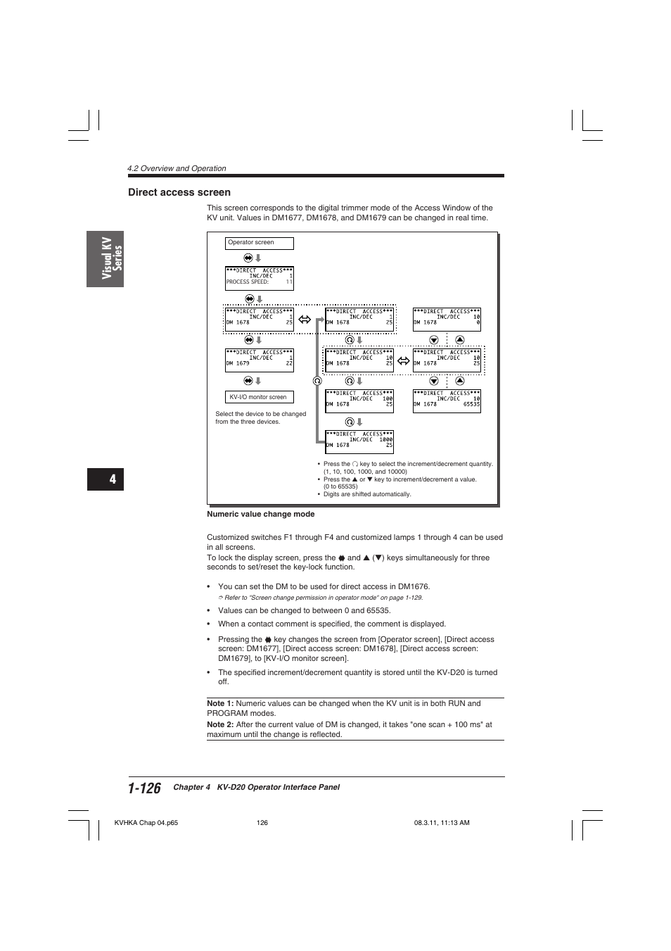 Direct access screen, Visual kv series | KEYENCE Visual KV Series User Manual | Page 150 / 444