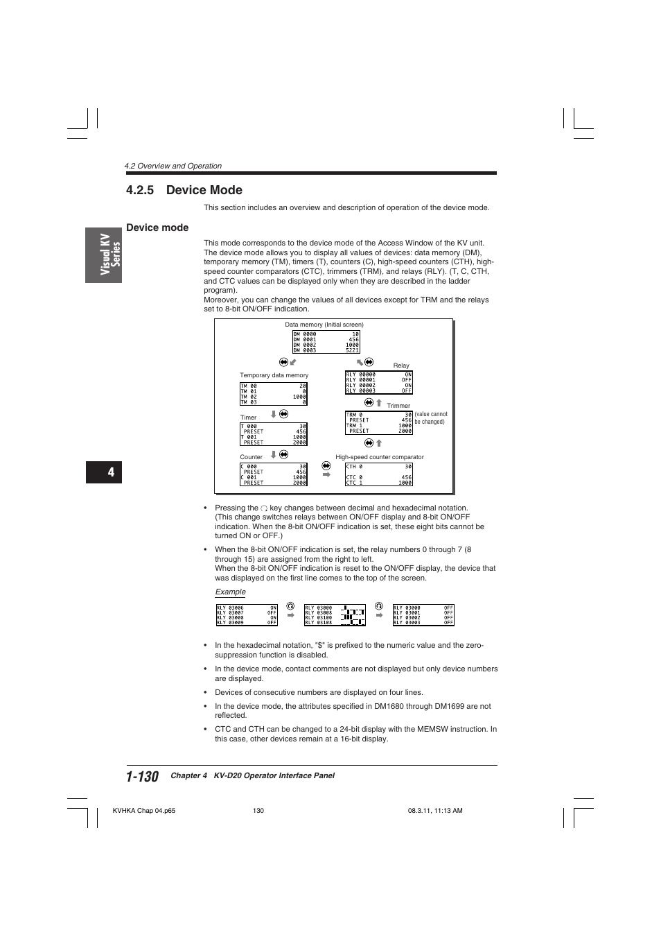 5 device mode, Device mode, Visual kv series | KEYENCE Visual KV Series User Manual | Page 154 / 444
