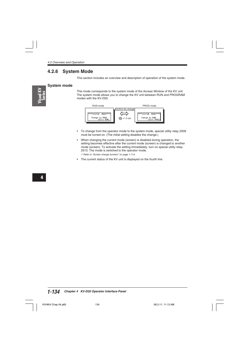 6 system mode, System mode, Visual kv series | KEYENCE Visual KV Series User Manual | Page 158 / 444