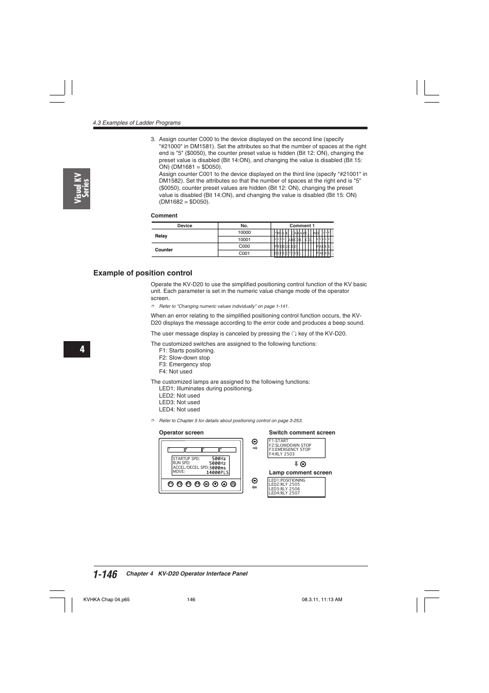 Example of position control, Visual kv series | KEYENCE Visual KV Series User Manual | Page 170 / 444