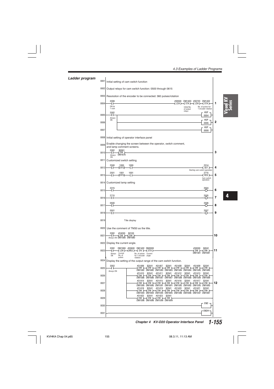 Visual kv series, Ladder program | KEYENCE Visual KV Series User Manual | Page 179 / 444