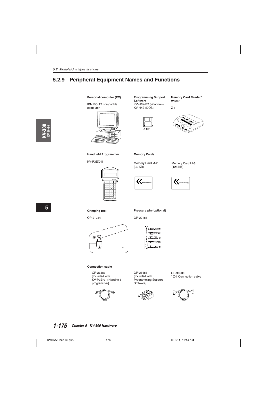 9 peripheral equipment names and functions, Kv -300 | KEYENCE Visual KV Series User Manual | Page 200 / 444