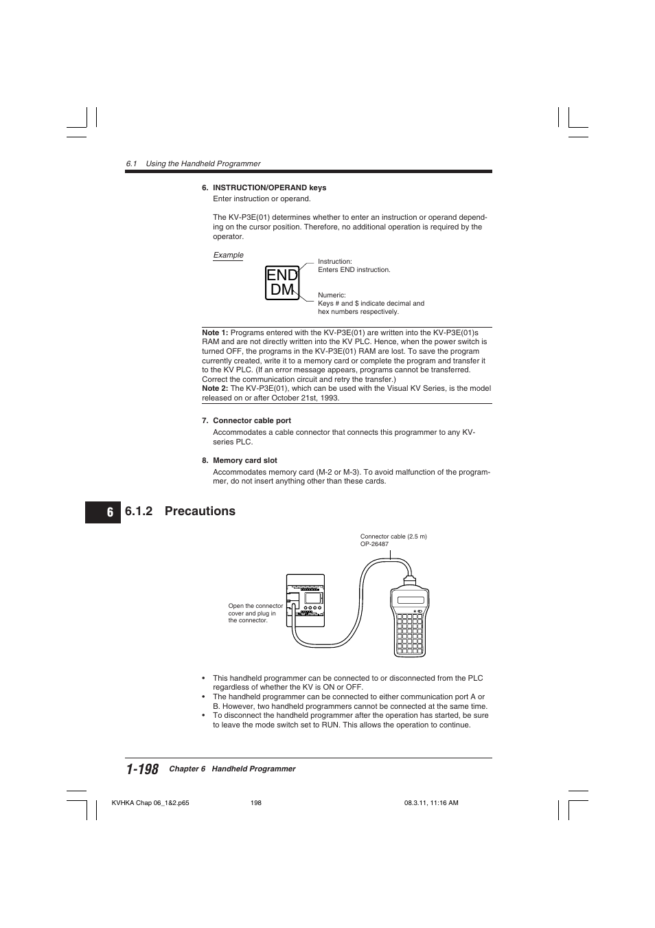 2 precautions, End dm | KEYENCE Visual KV Series User Manual | Page 222 / 444