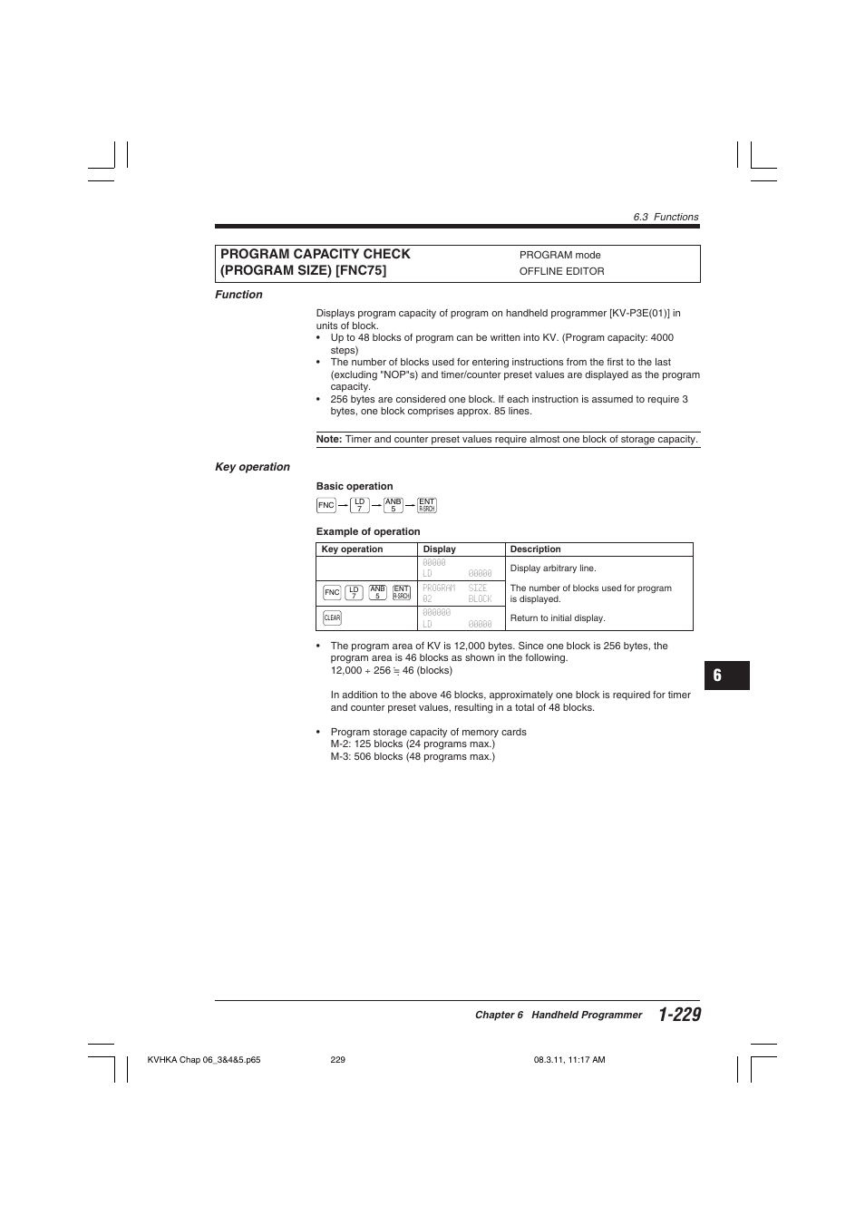Program capacity check (program size) [fnc75, Program capacity check, Program size) [fnc75 | KEYENCE Visual KV Series User Manual | Page 253 / 444