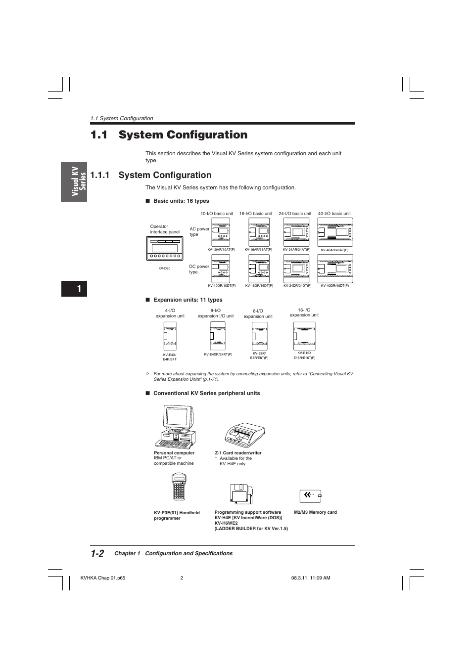 1 system configuration, Visual kv series | KEYENCE Visual KV Series User Manual | Page 26 / 444
