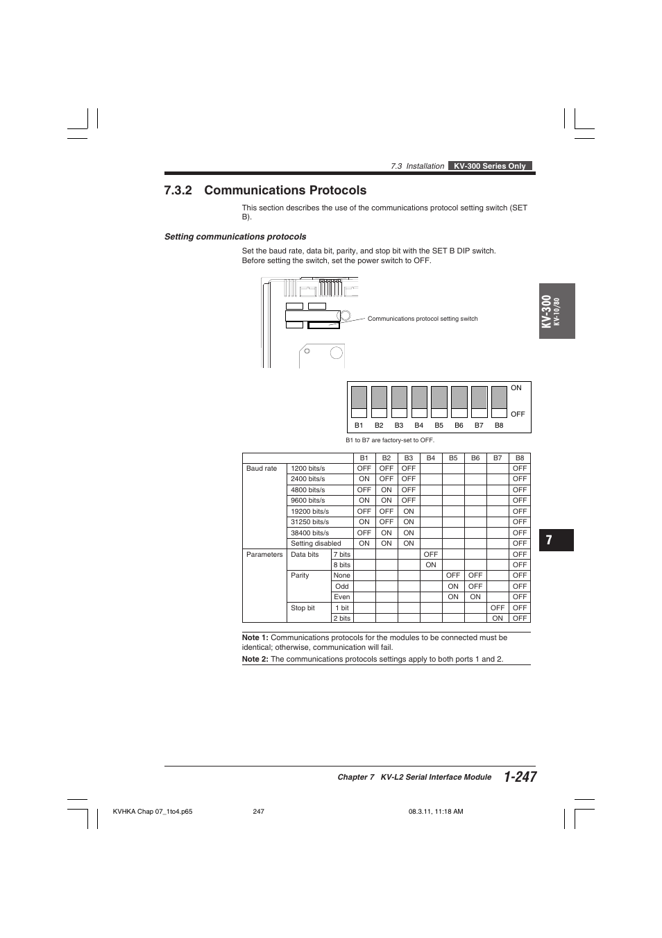 2 communications protocols, Kv -300 | KEYENCE Visual KV Series User Manual | Page 271 / 444