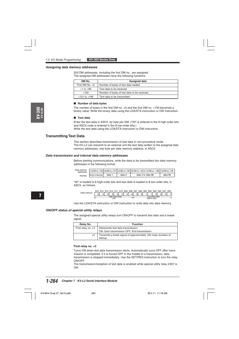 Transmitting text data, Kv -300 | KEYENCE Visual KV Series User Manual | Page 288 / 444