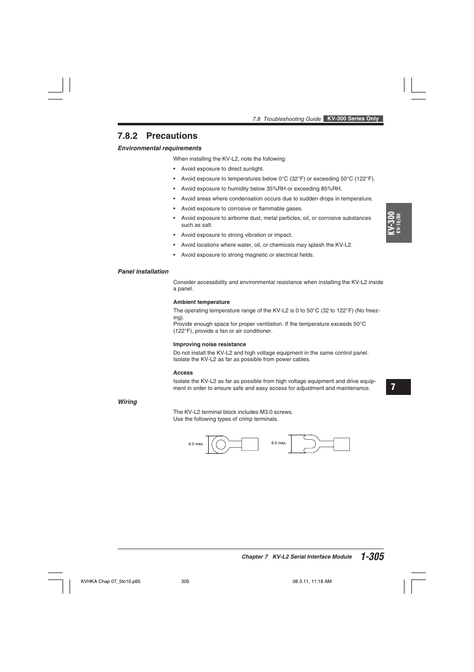 2 precautions, Kv -300 | KEYENCE Visual KV Series User Manual | Page 329 / 444