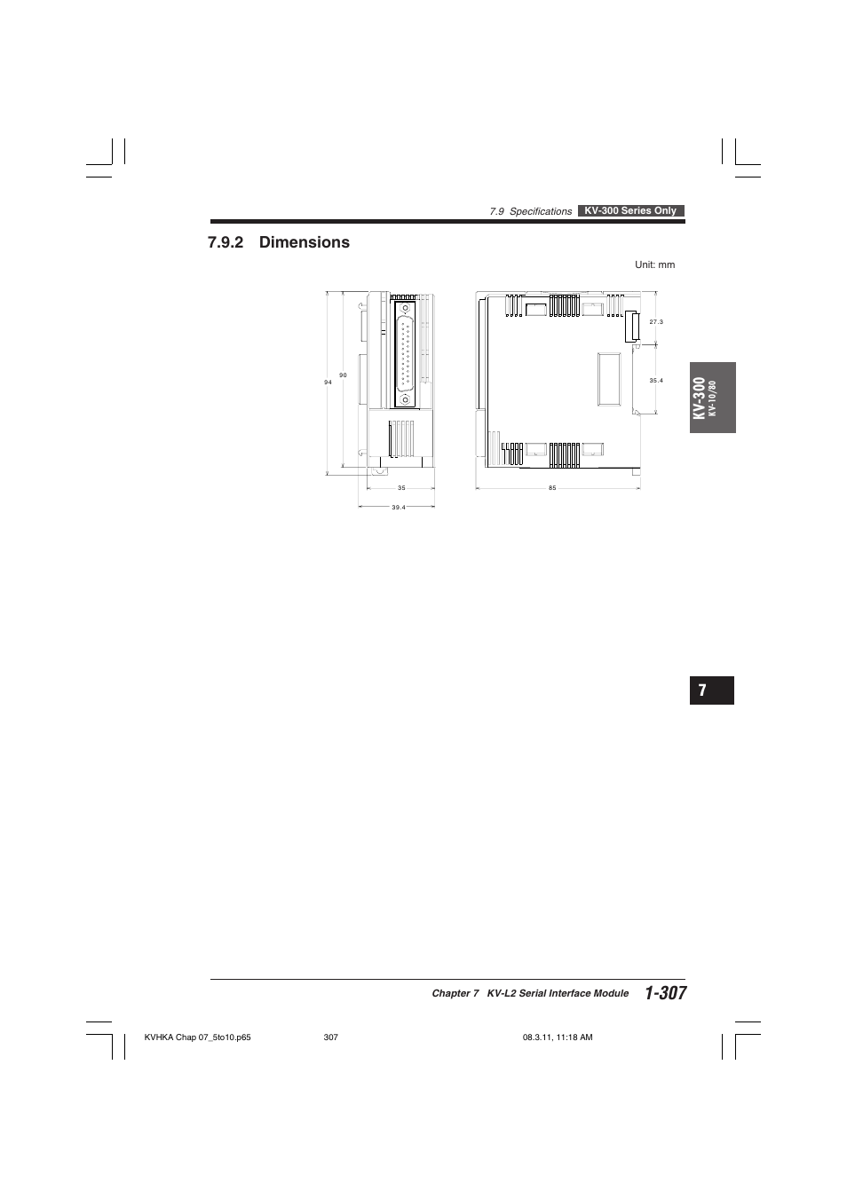 2 dimensions, Kv -300 | KEYENCE Visual KV Series User Manual | Page 331 / 444