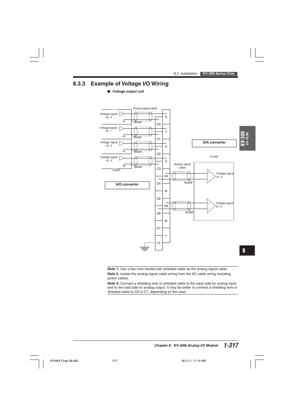 3 example of voltage i/o wiring, Kv -300 | KEYENCE Visual KV Series User Manual | Page 341 / 444
