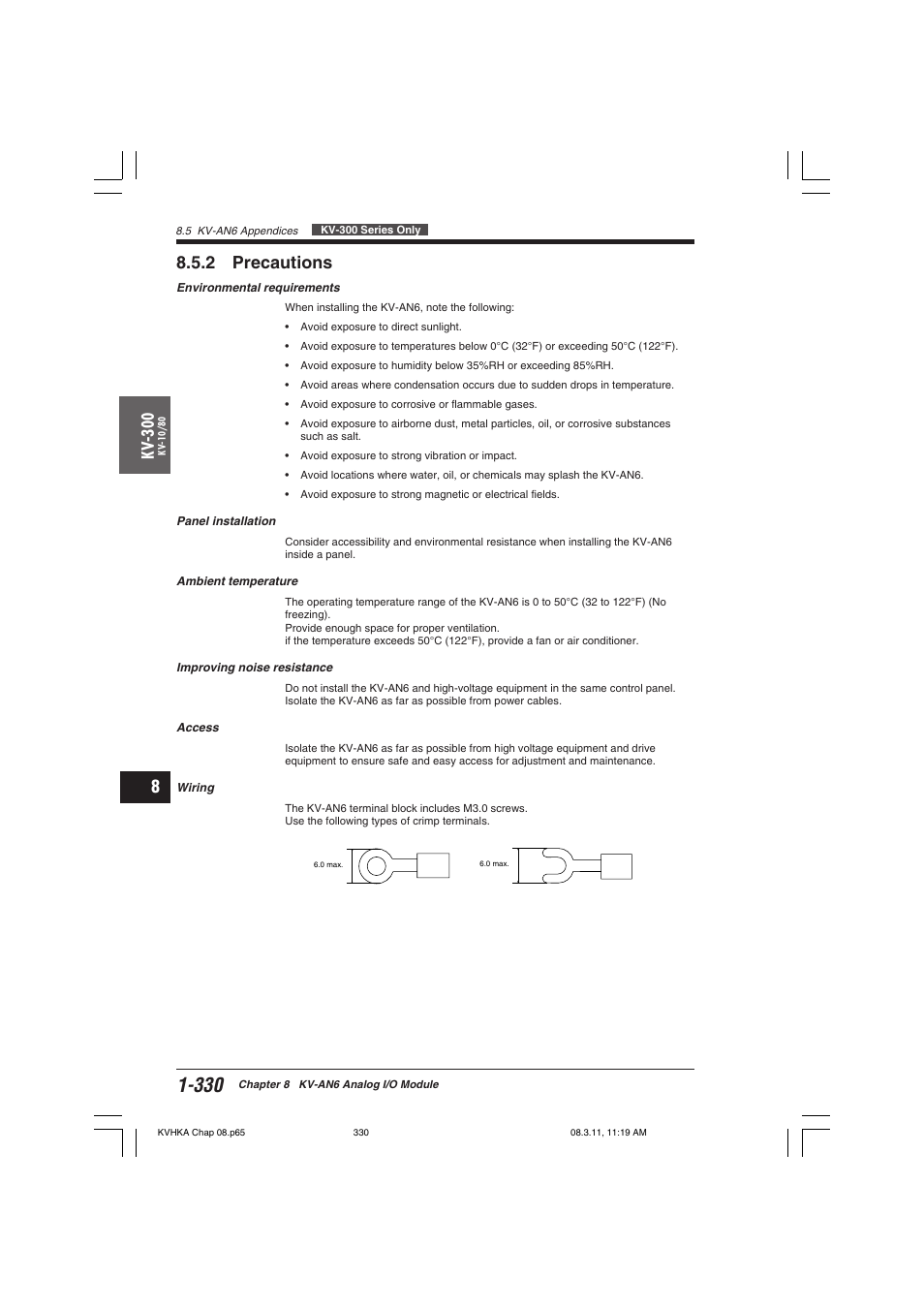 2 precautions, Kv -300 | KEYENCE Visual KV Series User Manual | Page 354 / 444