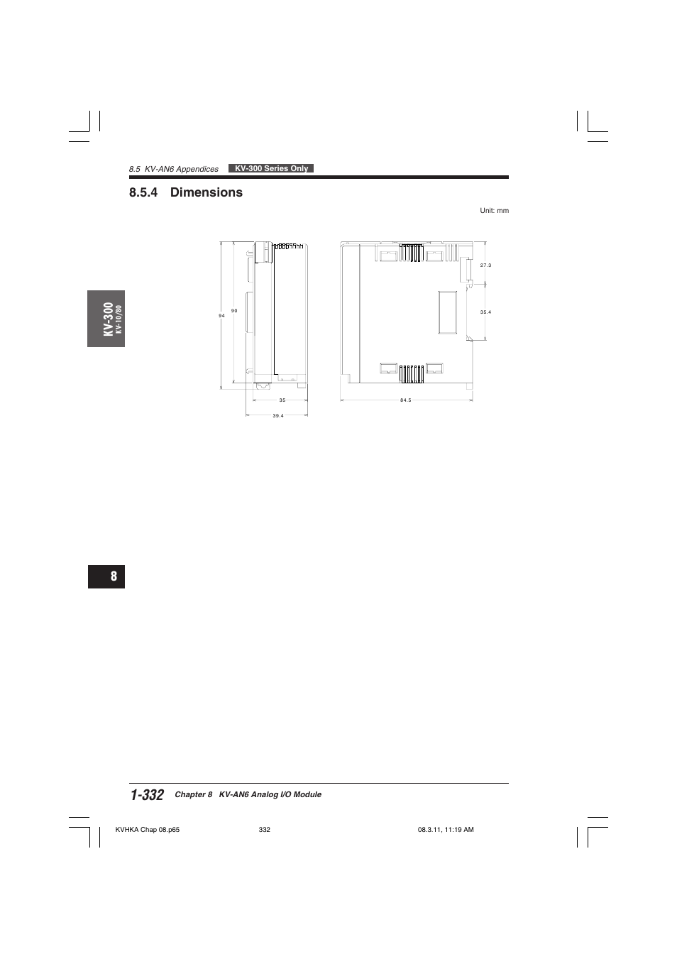4 dimensions, Kv -300 | KEYENCE Visual KV Series User Manual | Page 356 / 444