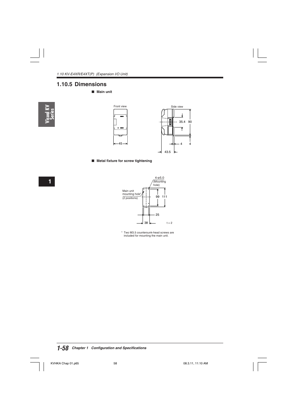 5 dimensions, Visual kv series | KEYENCE Visual KV Series User Manual | Page 82 / 444