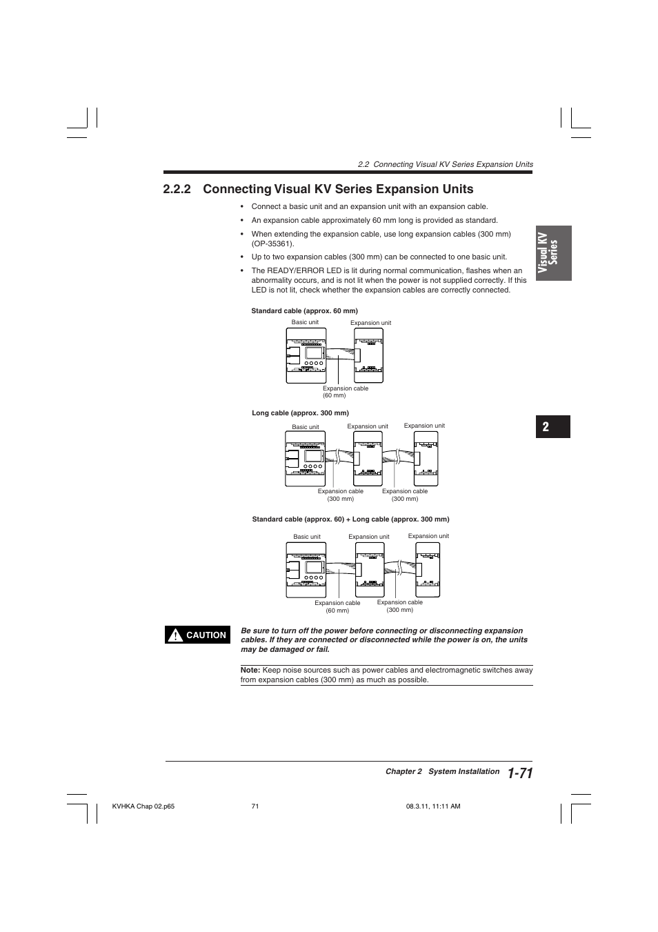 2 connecting visual kv series expansion units, Visual kv series | KEYENCE Visual KV Series User Manual | Page 95 / 444