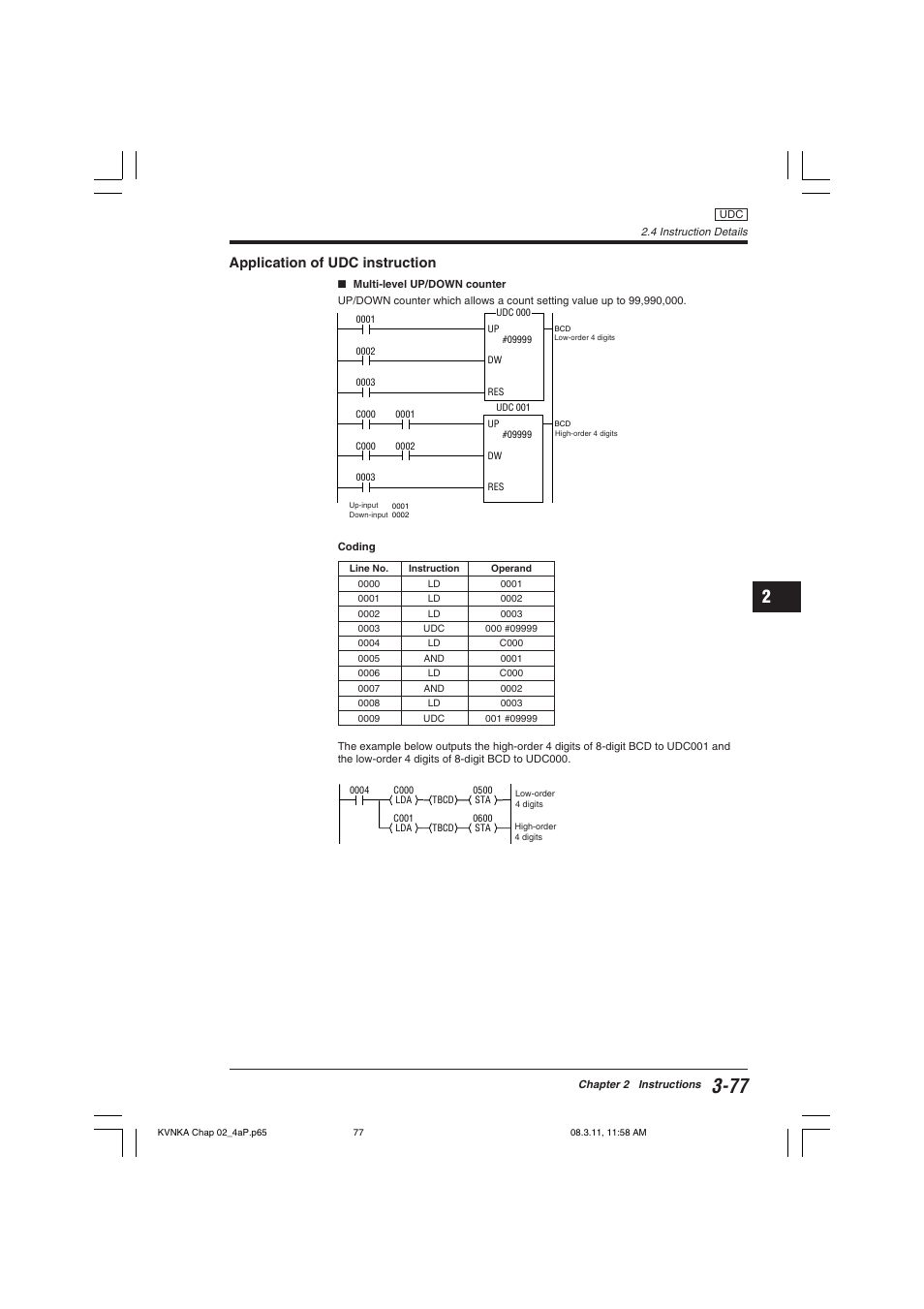 Application of udc instruction | KEYENCE Visual KV Series User Manual | Page 101 / 392