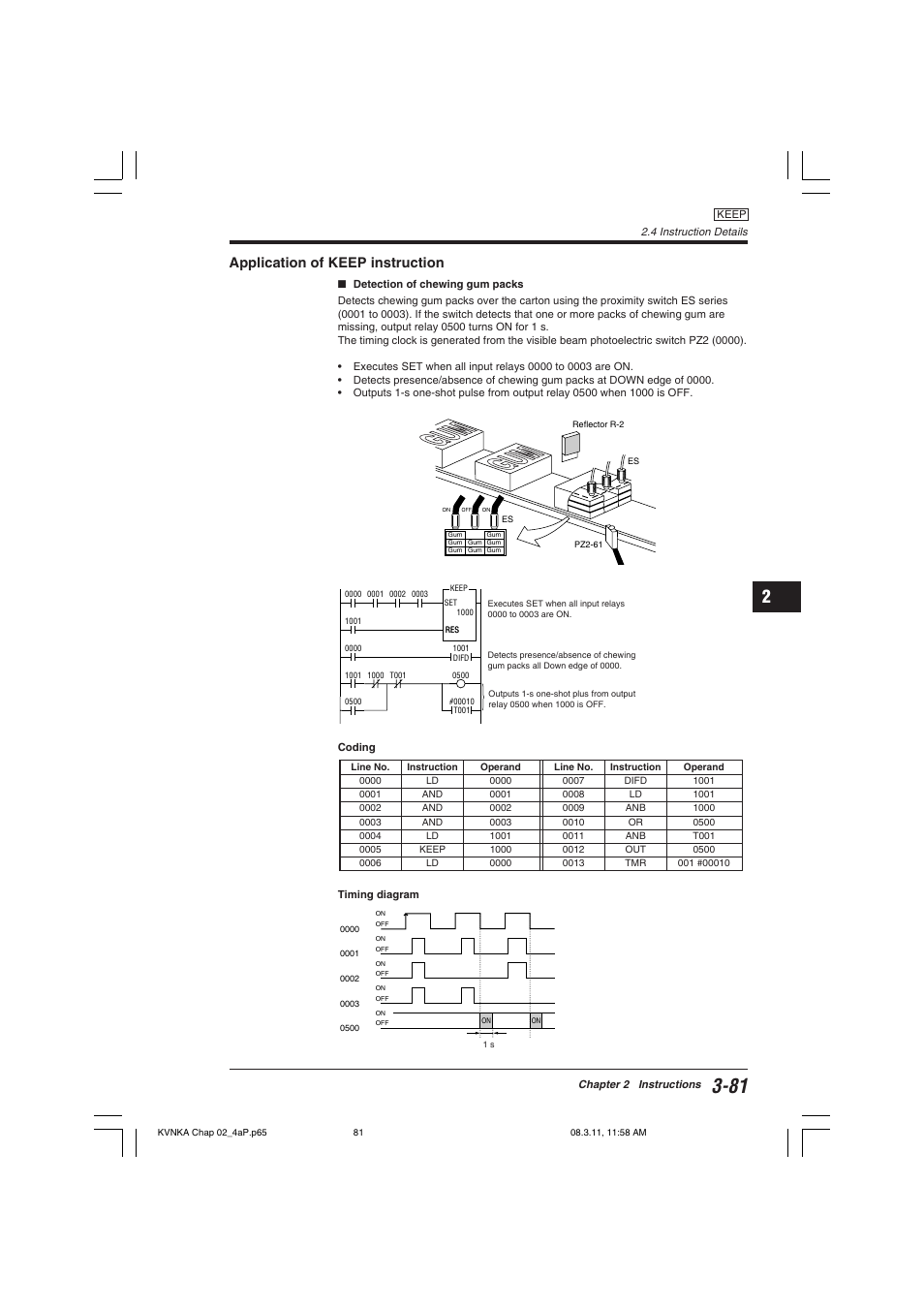Application of keep instruction | KEYENCE Visual KV Series User Manual | Page 105 / 392