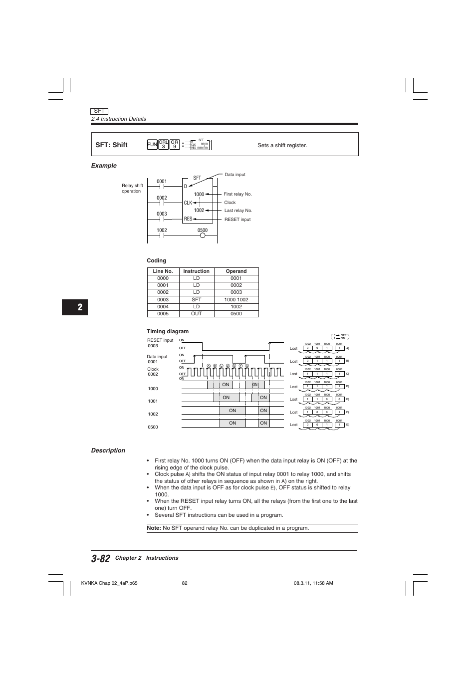 Sft: shift, Example, Description | KEYENCE Visual KV Series User Manual | Page 106 / 392
