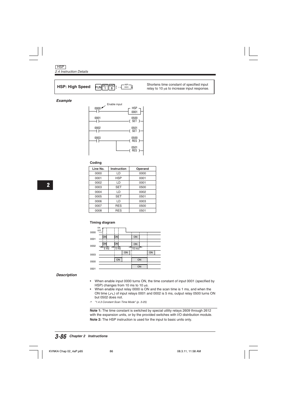 Hsp: high speed | KEYENCE Visual KV Series User Manual | Page 110 / 392