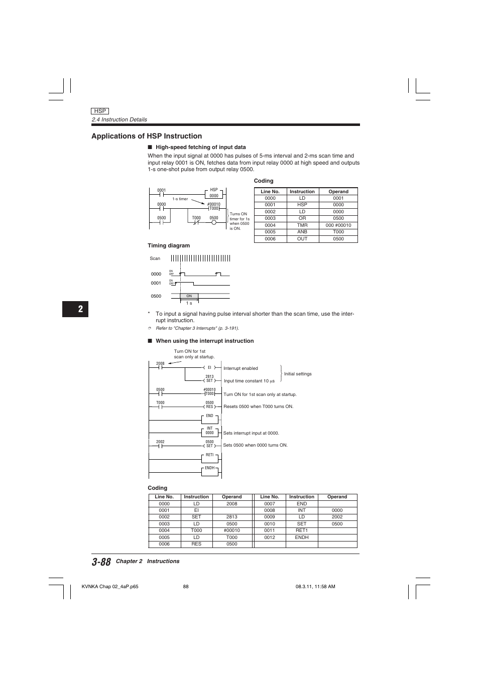 Applications of hsp instruction | KEYENCE Visual KV Series User Manual | Page 112 / 392