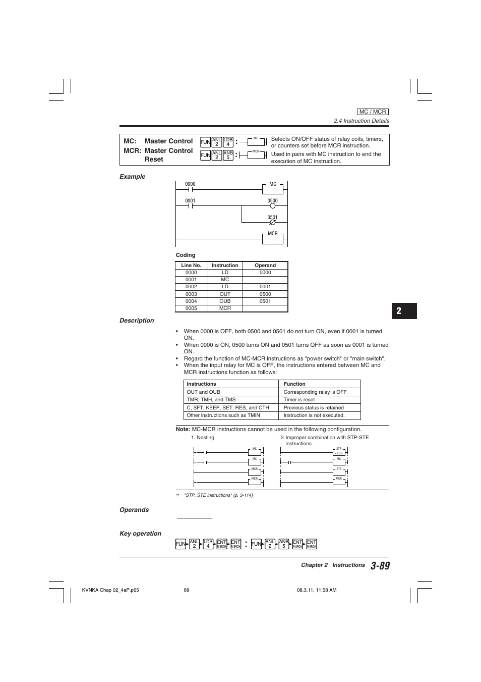 Mc: master control mcr: master controlreset | KEYENCE Visual KV Series User Manual | Page 113 / 392