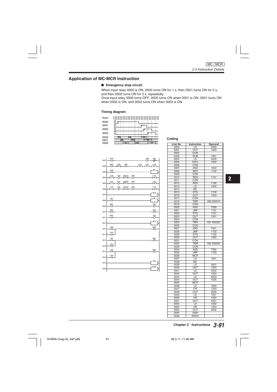 Application of mc-mcr instruction, 4 instruction details, Chapter 2 instructions | Mc / mcr | KEYENCE Visual KV Series User Manual | Page 115 / 392