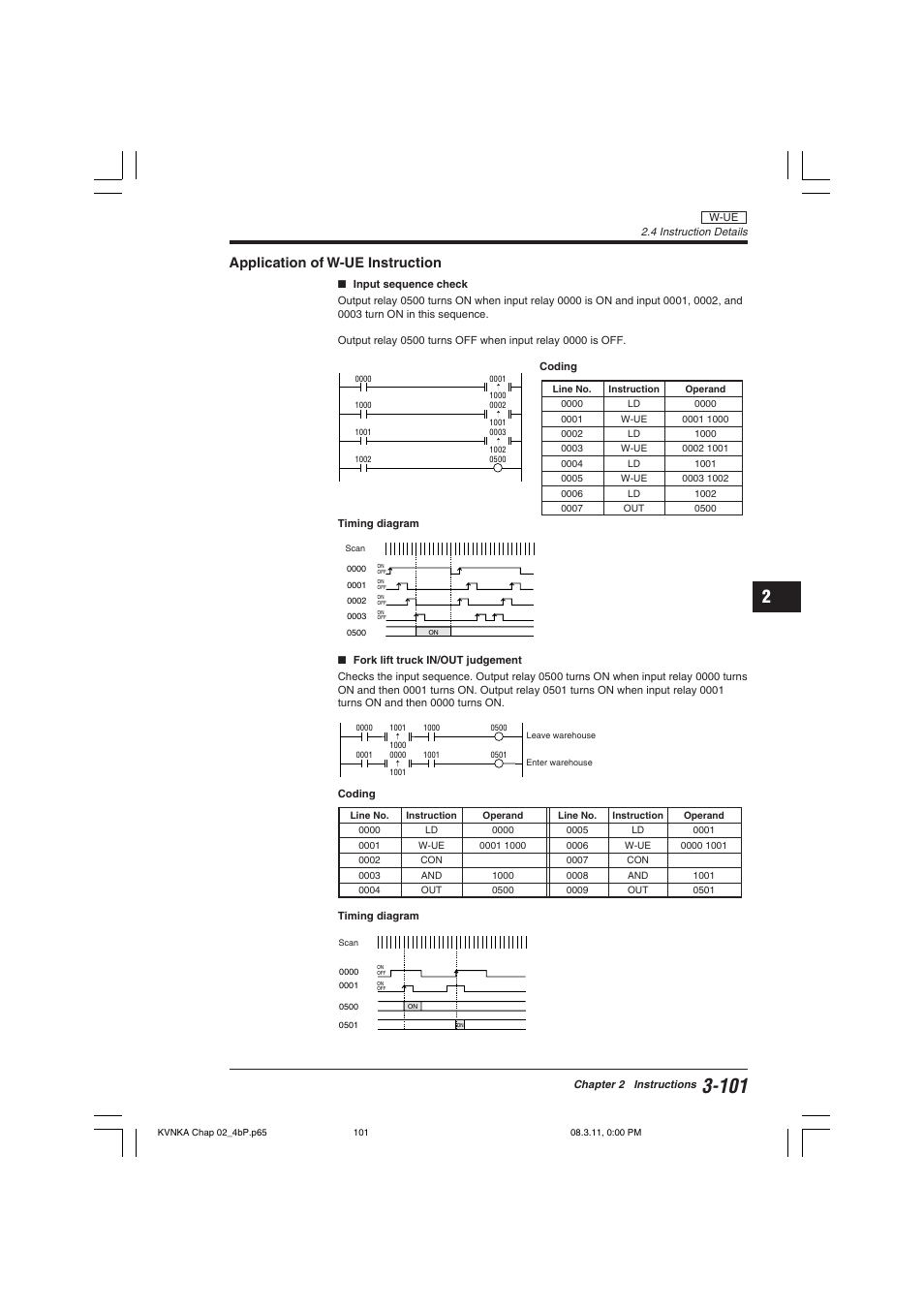 Application of w-ue instruction | KEYENCE Visual KV Series User Manual | Page 125 / 392