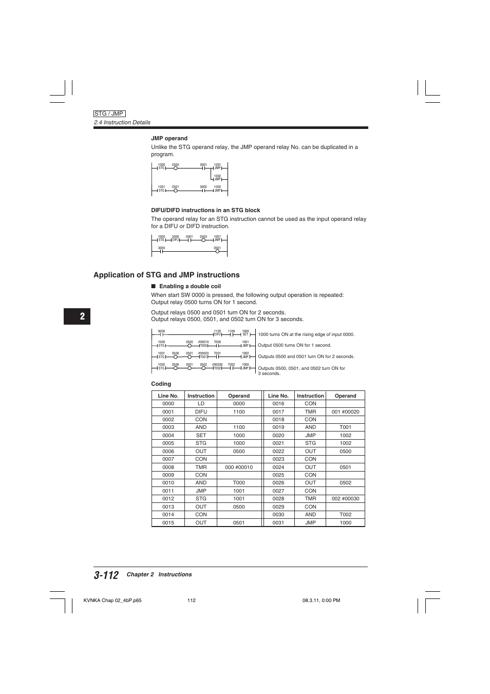 Application of stg and jmp instructions | KEYENCE Visual KV Series User Manual | Page 136 / 392