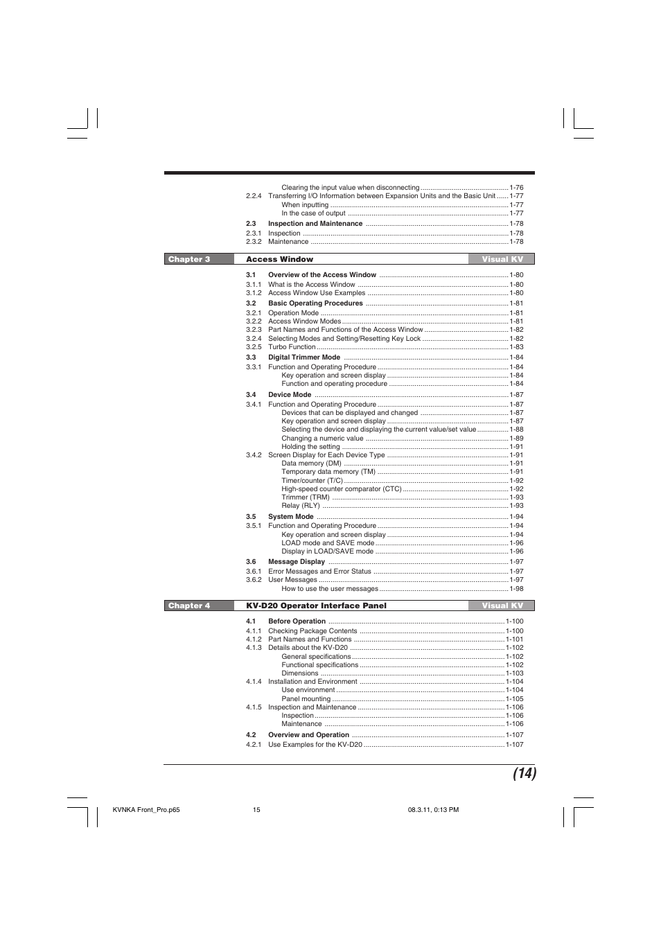 KEYENCE Visual KV Series User Manual | Page 15 / 392