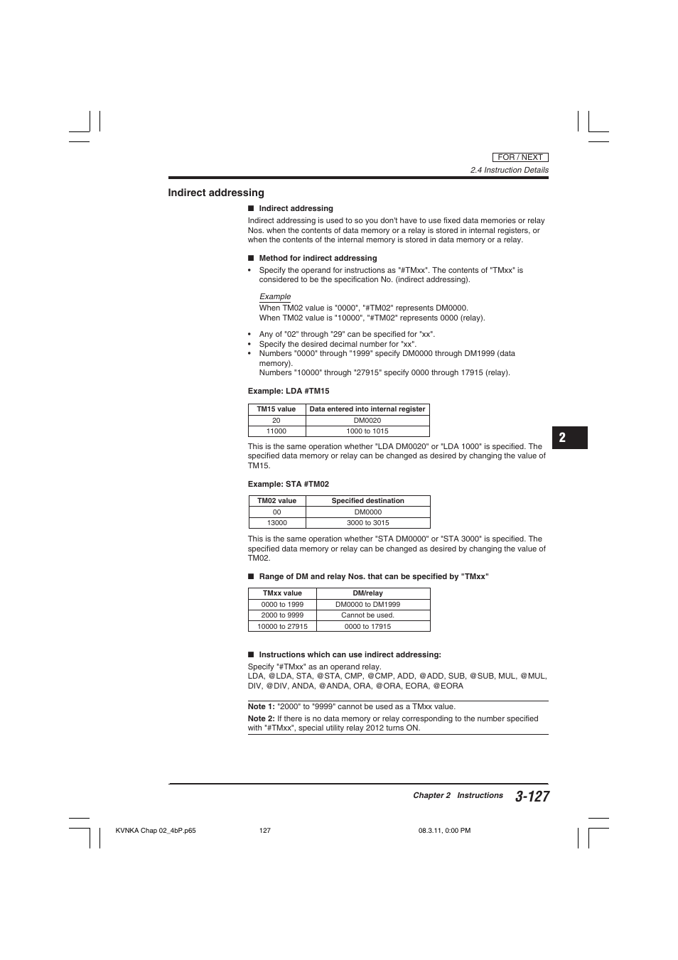 Indirect addressing | KEYENCE Visual KV Series User Manual | Page 151 / 392