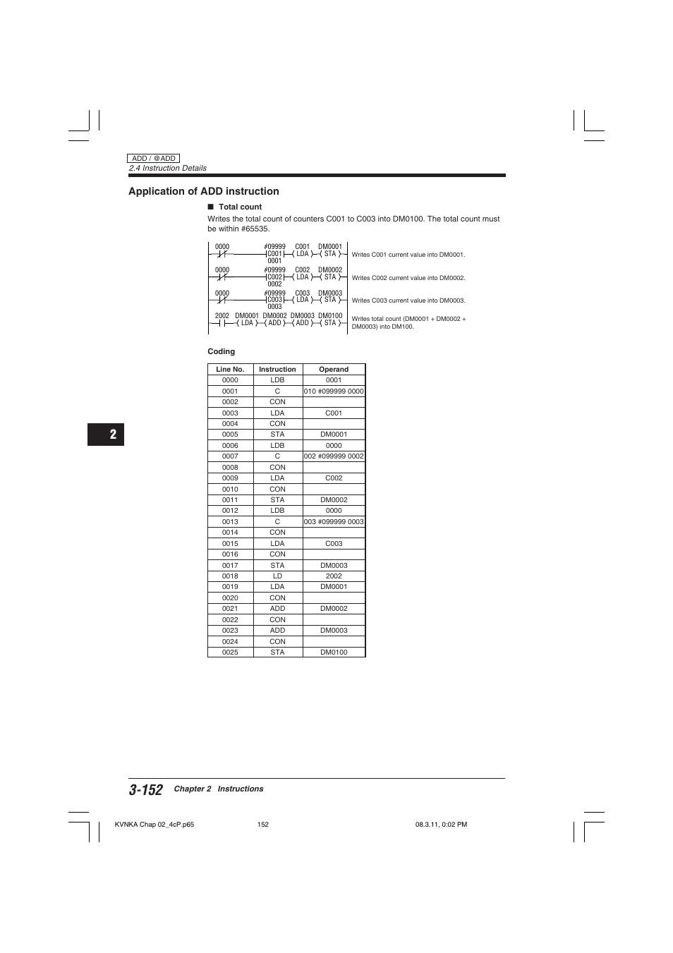 Application of add instruction | KEYENCE Visual KV Series User Manual | Page 176 / 392