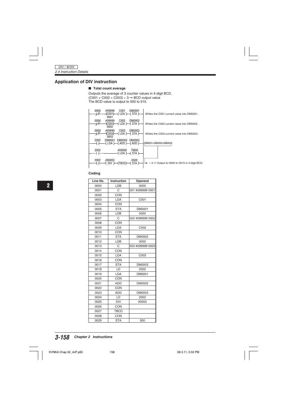 Application of div instruction | KEYENCE Visual KV Series User Manual | Page 182 / 392