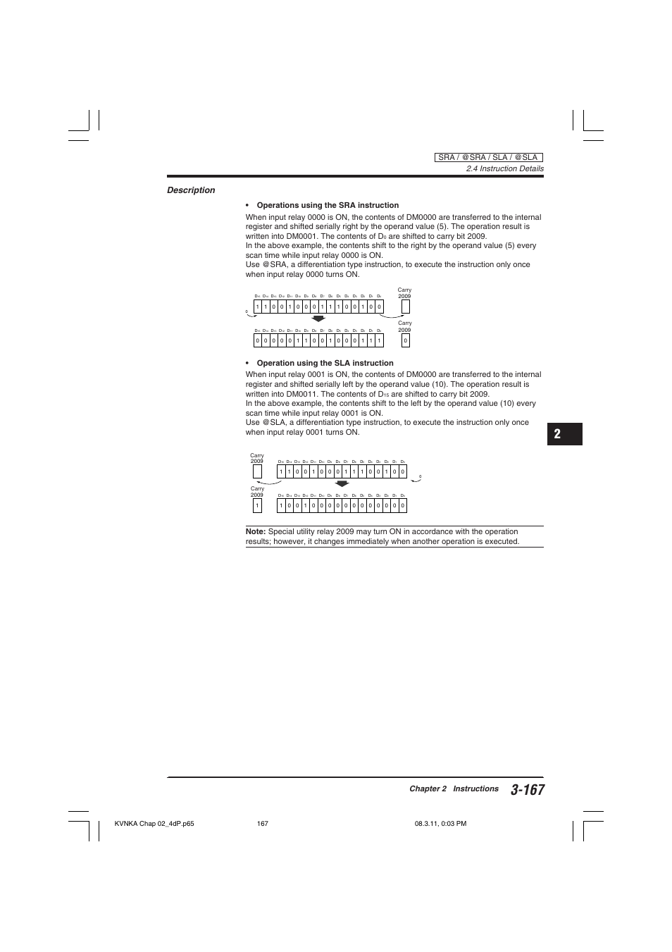 Description, 4 instruction details, Chapter 2 instructions | Sra / @sra / sla / @sla | KEYENCE Visual KV Series User Manual | Page 191 / 392