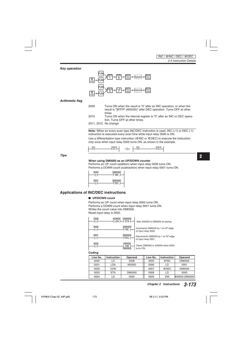 Applications of inc/dec instructions | KEYENCE Visual KV Series User Manual | Page 197 / 392