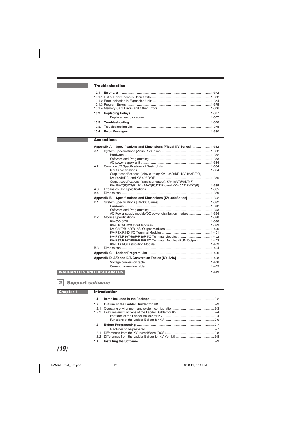2 support software, 2support software | KEYENCE Visual KV Series User Manual | Page 20 / 392