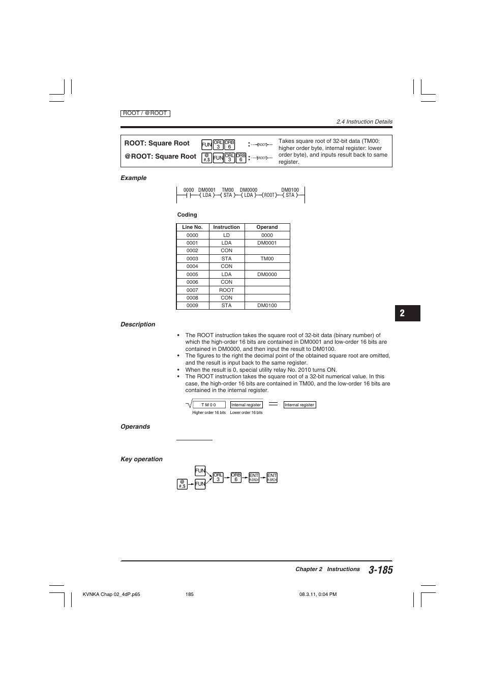 Root: square root @root: square root | KEYENCE Visual KV Series User Manual | Page 209 / 392