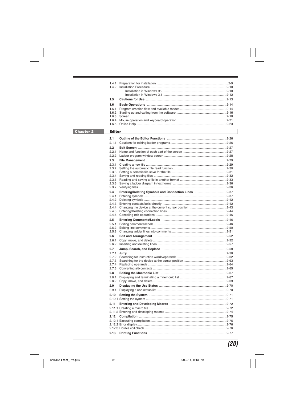 KEYENCE Visual KV Series User Manual | Page 21 / 392