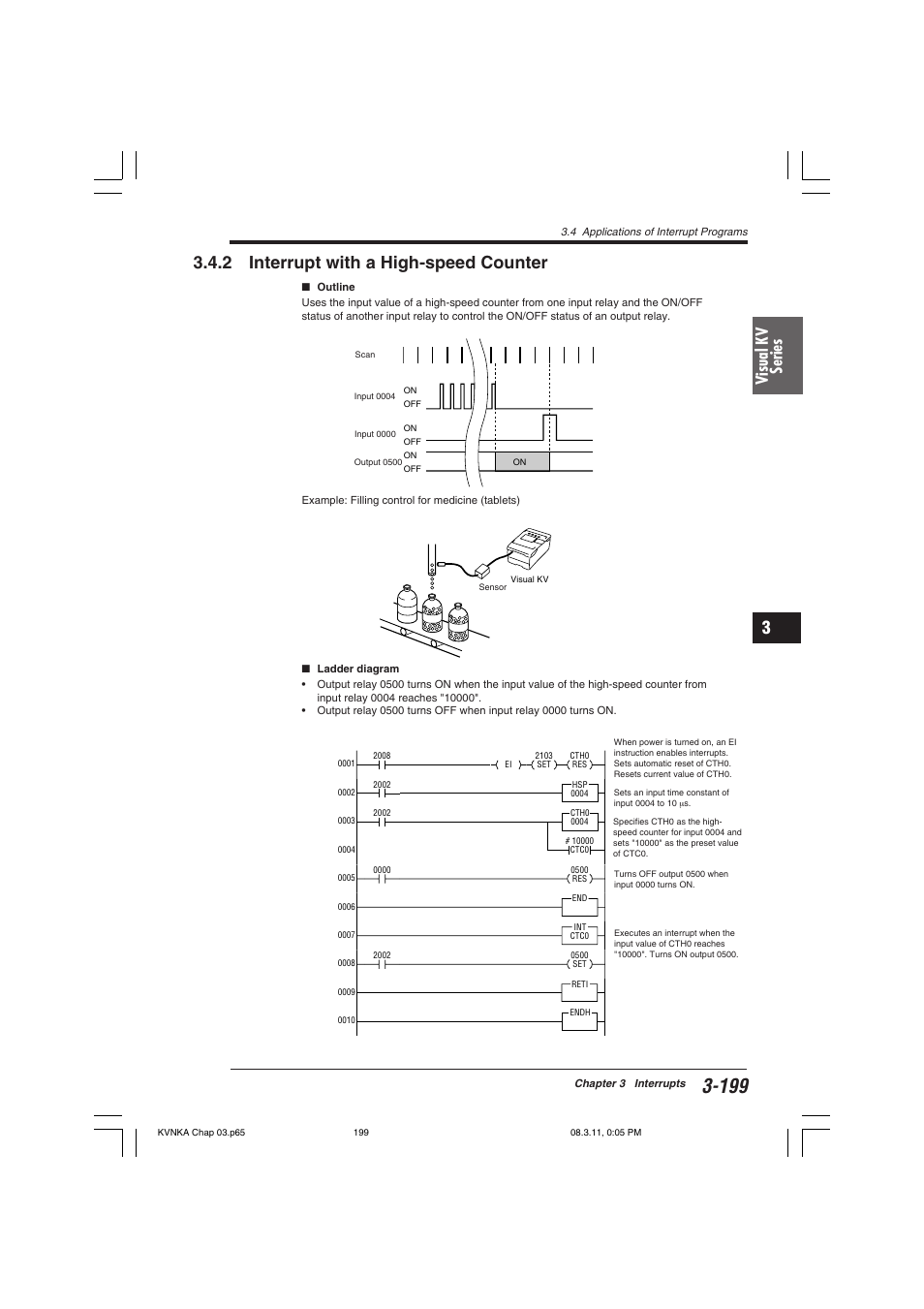 2 interrupt with a high-speed counter, Visual kv series | KEYENCE Visual KV Series User Manual | Page 223 / 392