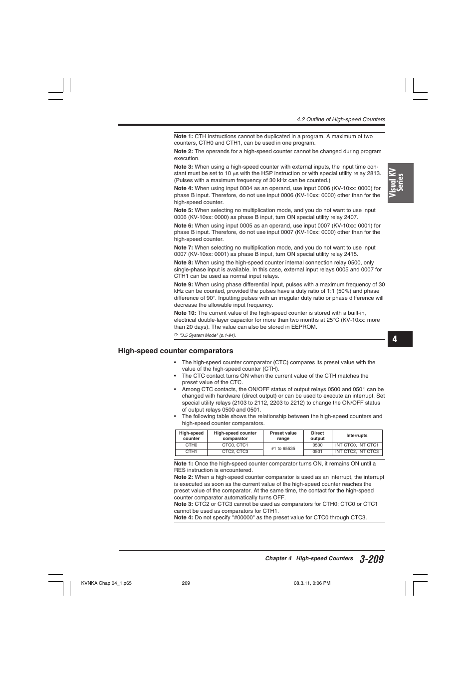 High-speed counter comparators, Visual kv series | KEYENCE Visual KV Series User Manual | Page 233 / 392