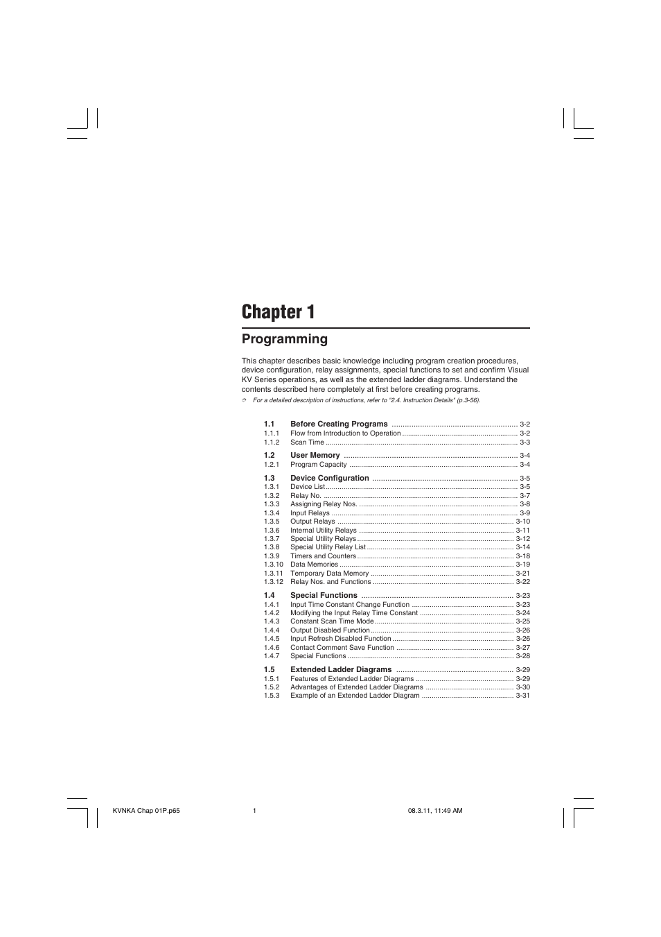 Chapter 1 programming, Chapter 1, Programming | KEYENCE Visual KV Series User Manual | Page 25 / 392