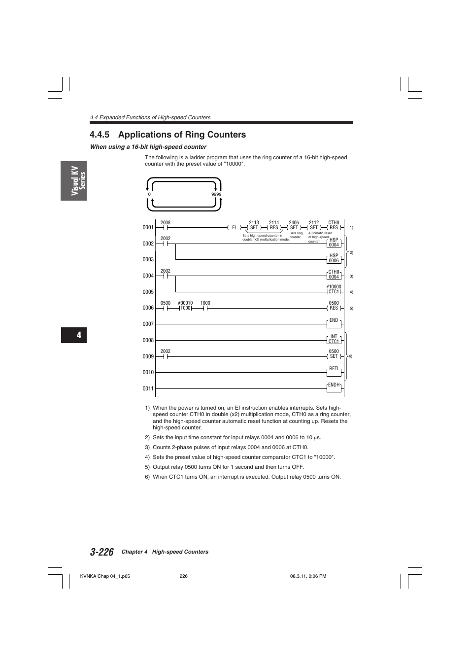 5 applications of ring counters, Visual kv series | KEYENCE Visual KV Series User Manual | Page 250 / 392